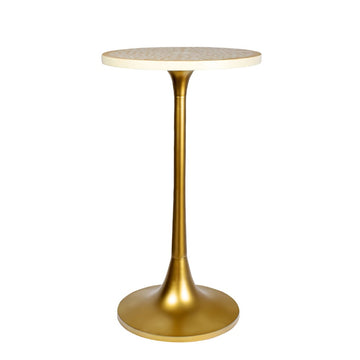 Nysha 25" Modern Bohemian Metal/Resin Inlay Top End Table